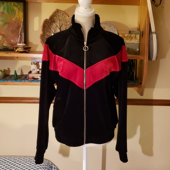 Forever 21 Jackets & Blazers - FOREVER 21 Crushed velvet zip up size med